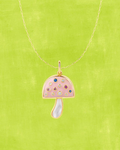 Bubblegum Pink Mushroom Necklace