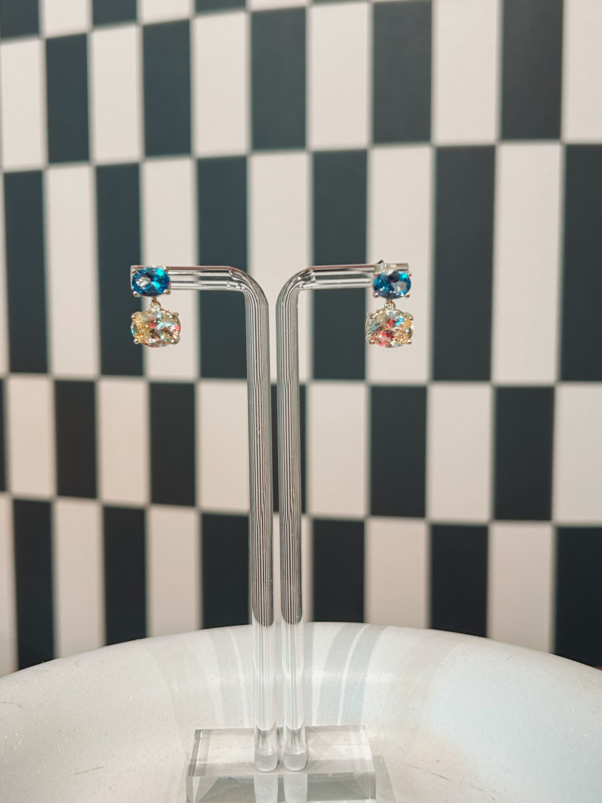 Butter & Sky Blue Dangle Studs