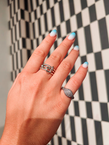 Sparkling Rose Pink Pinky Ring