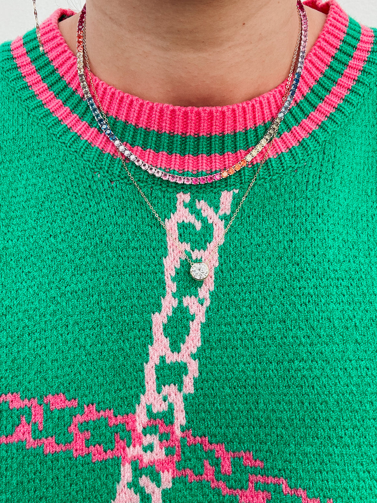 Rainbow Tennis Necklace