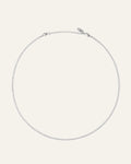 Thin Sparkling Silver Tennis Necklace