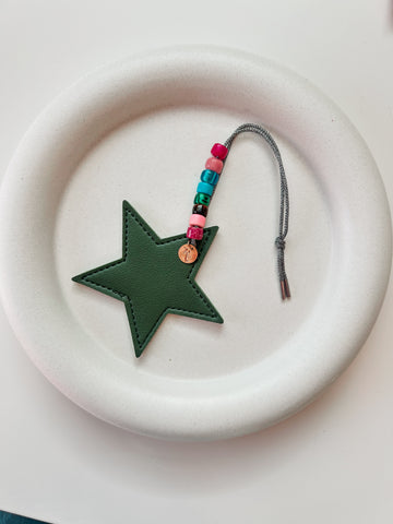 Olive Star Bag Charm