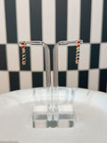 Rainbow Dot Dangle Studs Gold