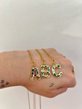 Rainbow Jewel Initial Necklace