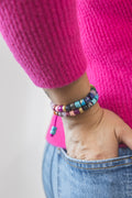 Tutti Frutti Bracelet on Hot Pink Cord