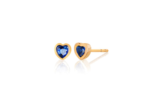 Royal Blue 14K Mini Heart Stud