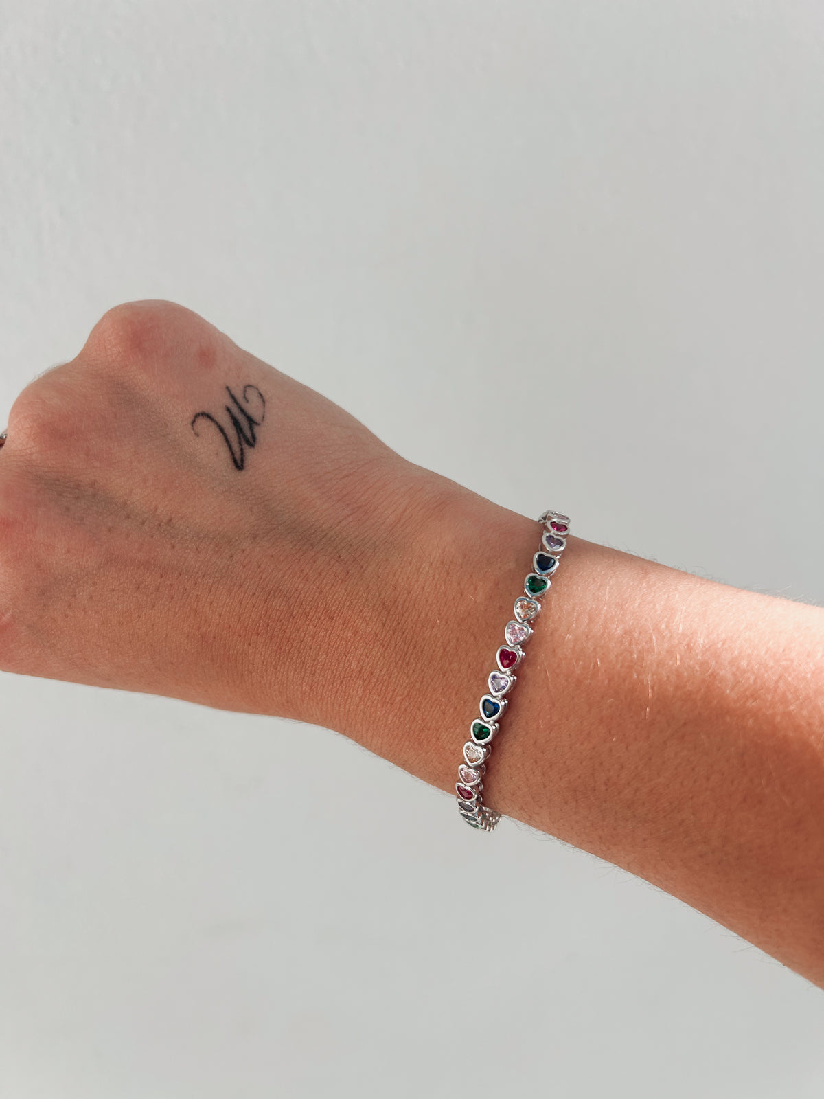 Rainbow Hearts Tennis Bracelet