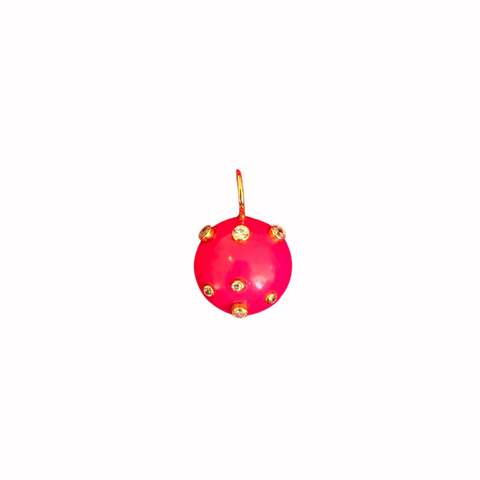 Hot Pink Half CZ Sphere