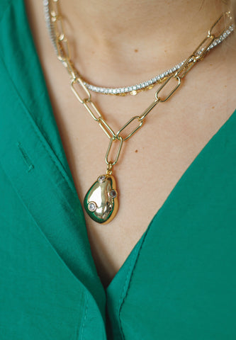 Clear Drop Charm Edit Necklace