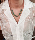 PRE ORDER: Verde Ombre Beaded Necklace on a Paperclip Chain