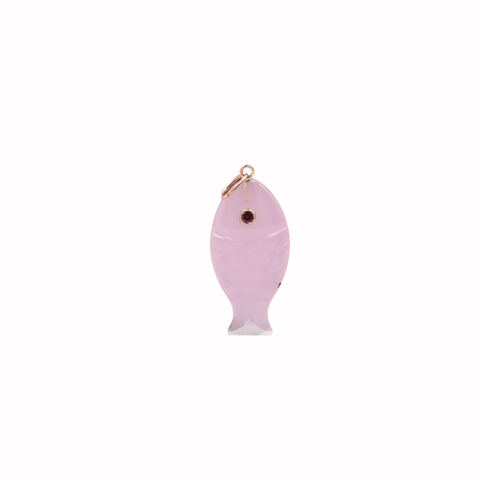 Pink Quartz Fish Charm