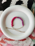 Pink & Purple Bracelet on Gold Metallic Cord