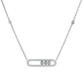 Paperclip Sparkle Silver Necklace