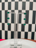 Emerald & Clear Drop Studs