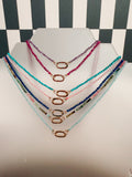 Multicolor Beaded Necklace with carabiner