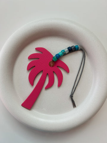 Pink Palm Tree Bag Charm