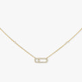 Mini Paperclip Sparkle Pavé Gold Necklace