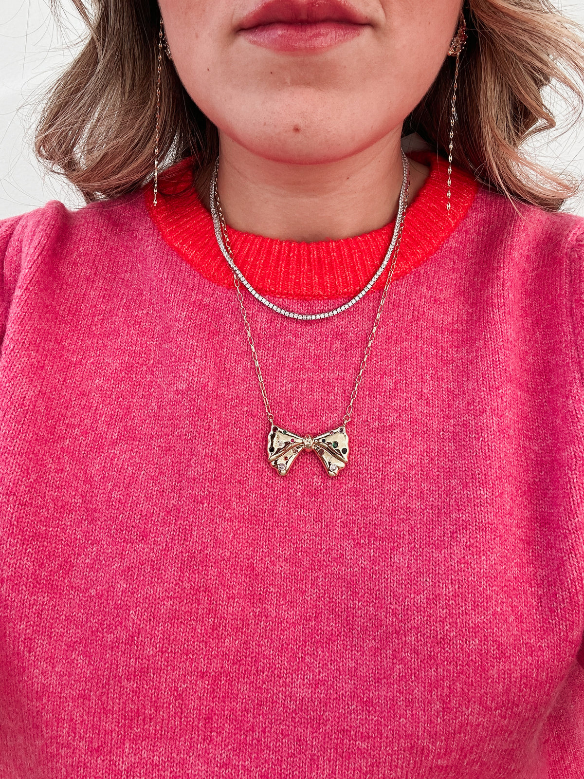 Rainbow Bow Necklace