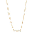 Paperclip Sparkle Pavé Double Chain Necklace