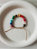 Rainbow Bracelet on Gold Metallic Cord