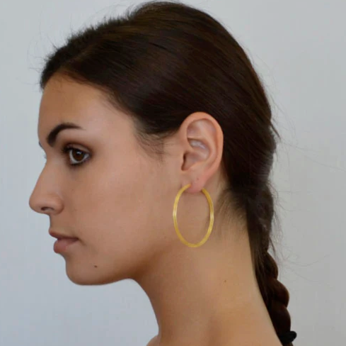 Nila Thin Silver Hoops