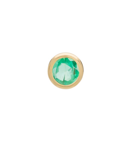 Mini Emerald Bezel Single Stud