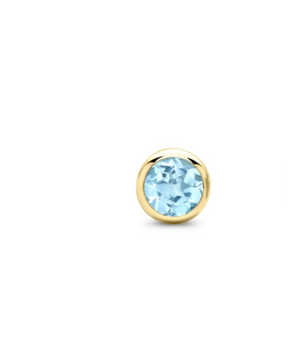 Mini Light Blue Bezel Single Stud