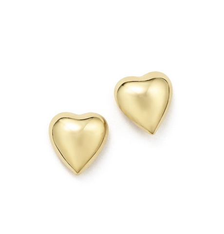 14K Gold Chunky Heart Studs