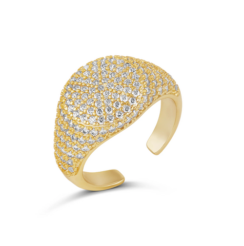 Gold Sparkling Pinky Ring