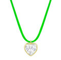 Sparkling Heart Candy Neon Green Cords