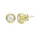 Gold Bezel Sparkle Studs