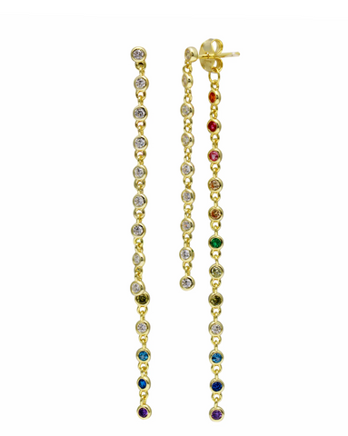 Fairy Clear & Rainbow Dangle Studs