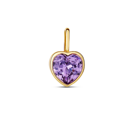 Sparkle Lilac Heart Charm