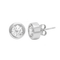 Silver Bezel Sparkle Studs