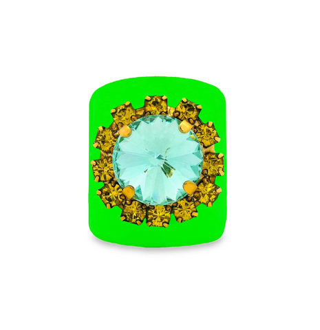 Jacci Ring in Enamel in Electric Green