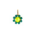 Electric Blue & Lime Flower Charm