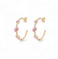 Candy Pink Gem Hoops
