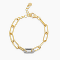 Pavé Paperclip Gold Bracelet