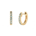 14k Gold Blue Topaz Single Huggie