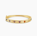 Rainbow Heart Gold Bangle