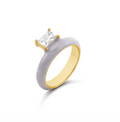 Grey Enamel Gem Ring