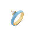 Powder Blue Enamel Gem Ring
