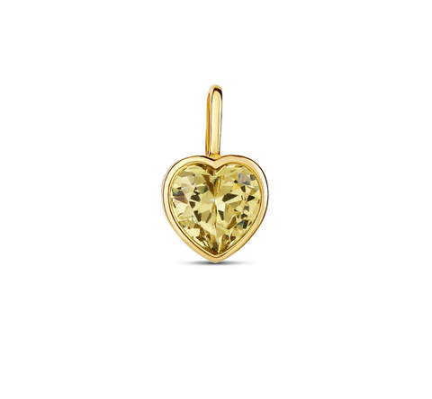 Sparkle Butter Yellow Heart Charm