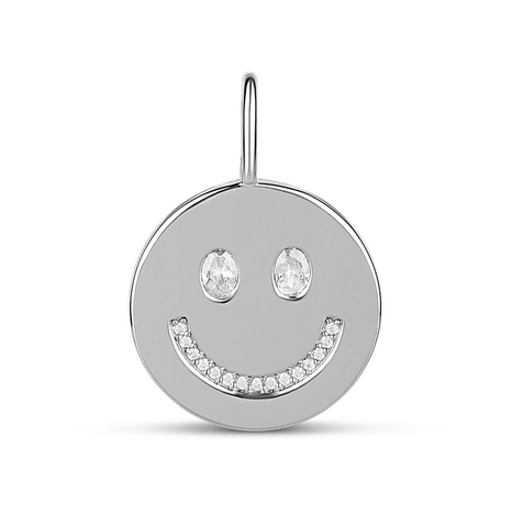 Smiley Silver Charm