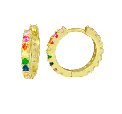 Rainbow & Clear Reversible Huggies