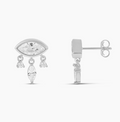 Sparkle Dangle Silver Studs