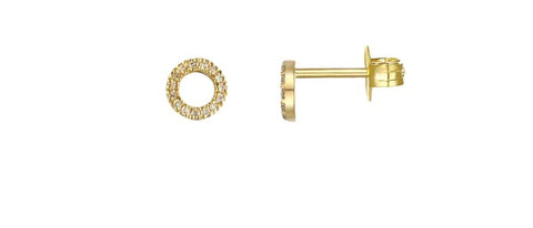 14K Open Circle Single Stud